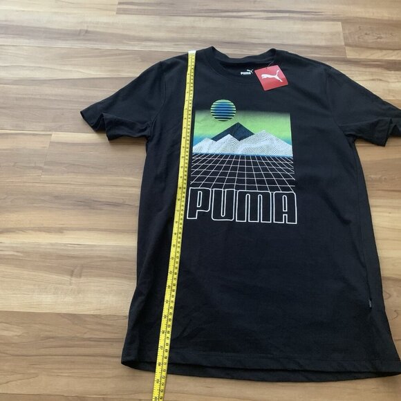 PUMA Men's T-Shirt Small Black Cotton Crew Neck NWT - Picture 3 of 9